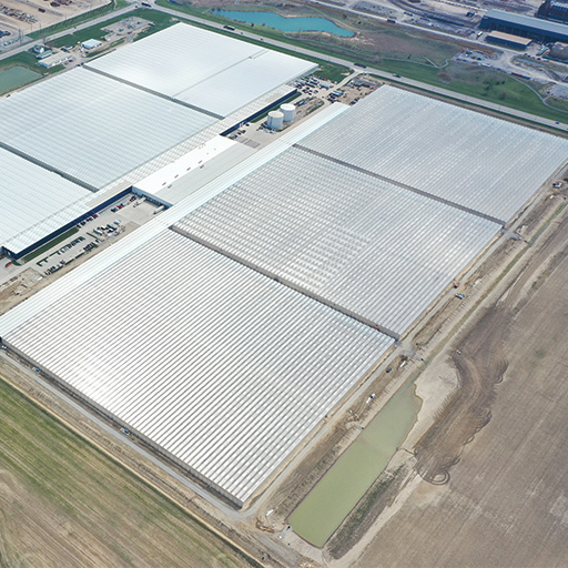 Nature Fresh Farms Ohio 45-acre greenhouse expansion progress photo aerial view