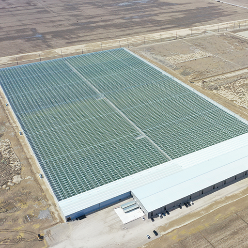 Ketler Farms aerial photo of completed greenhouse project